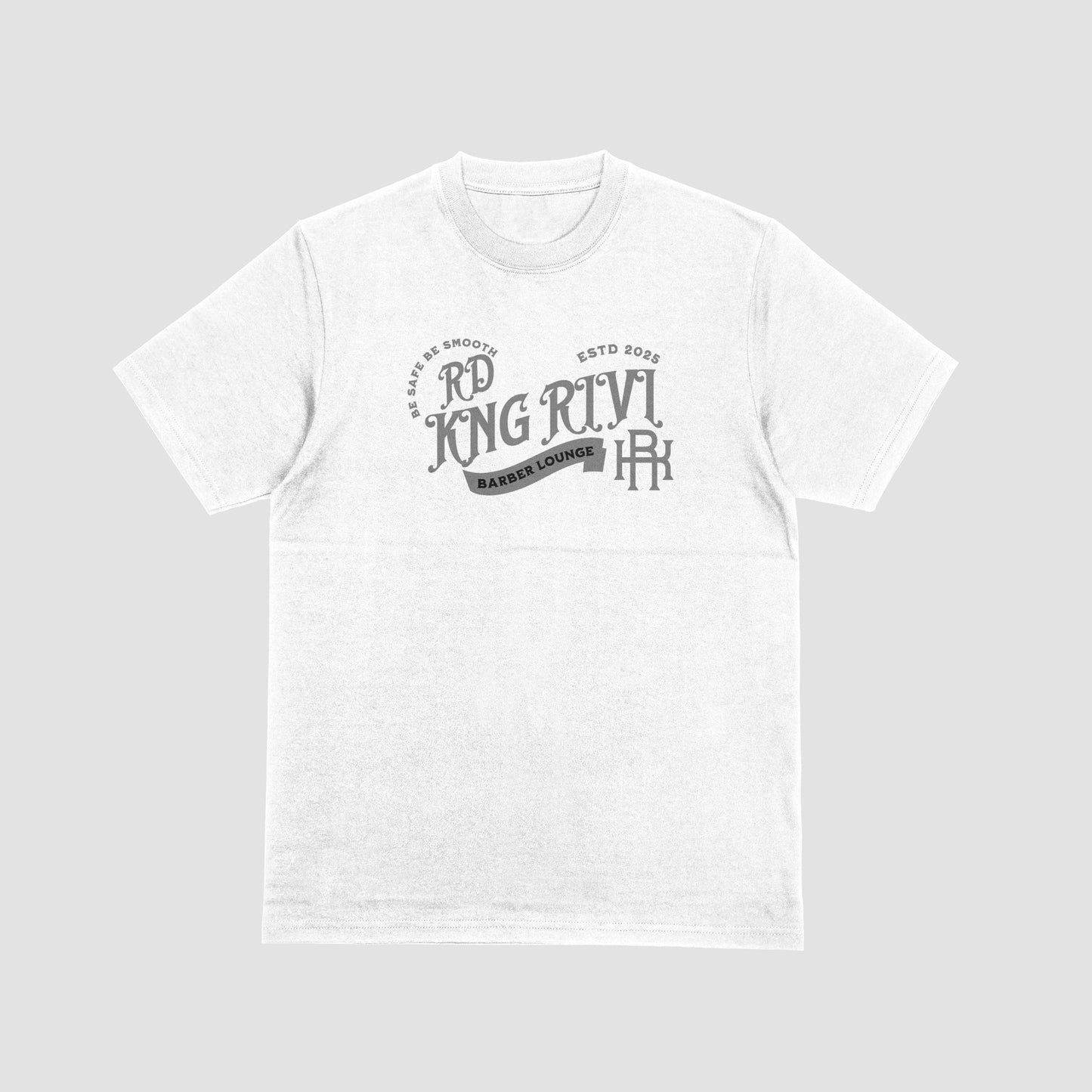 Front view: “Rd Kng Rivi Classic Tee front – unisex car culture inspired cotton shirt.”