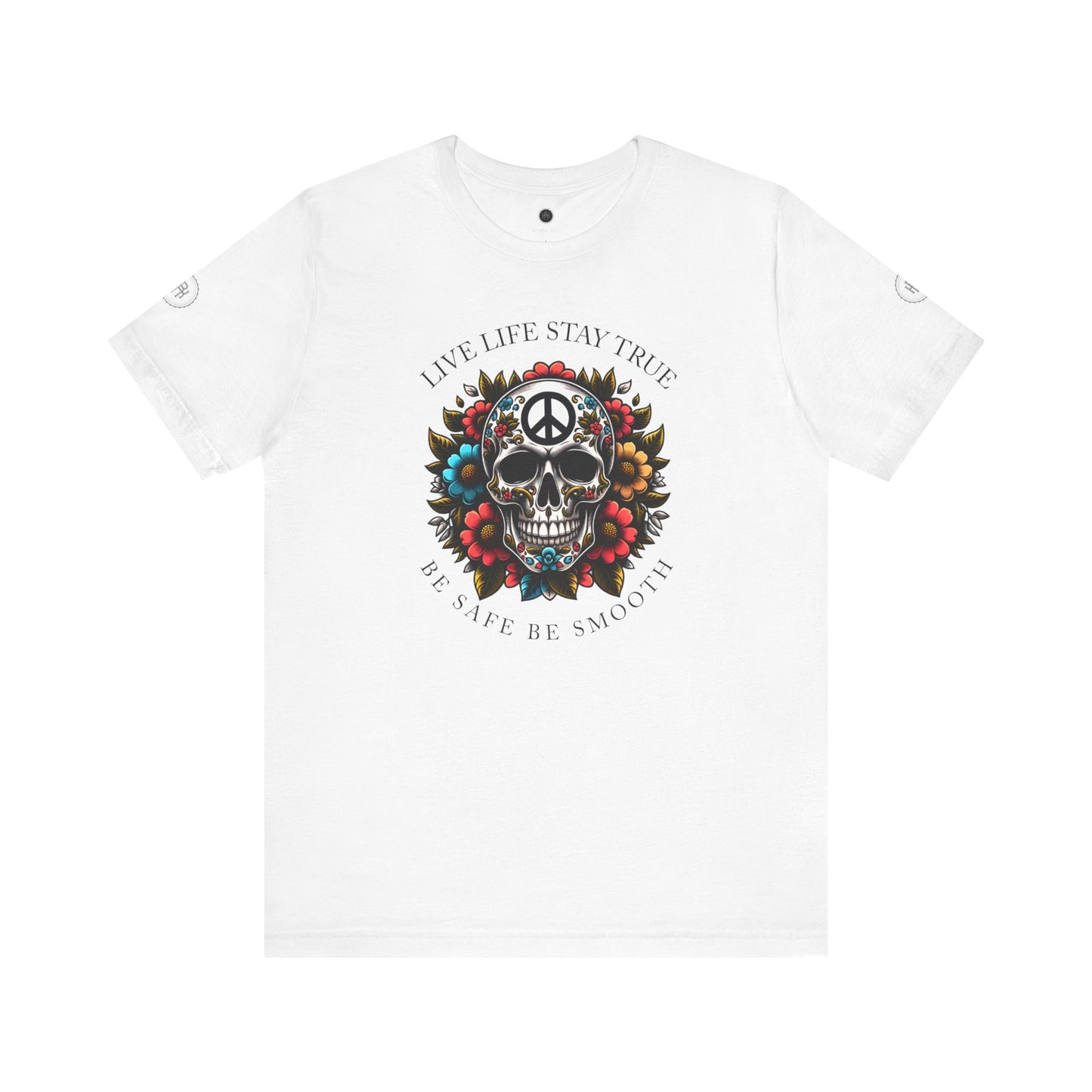 Skull Artwork Tee - Live Life Stay True, Unisex Graphic T-Shirt, Peaceful Vibe Tee, Motivational Shirt for Everyday Wear, Unique Gift Idea,