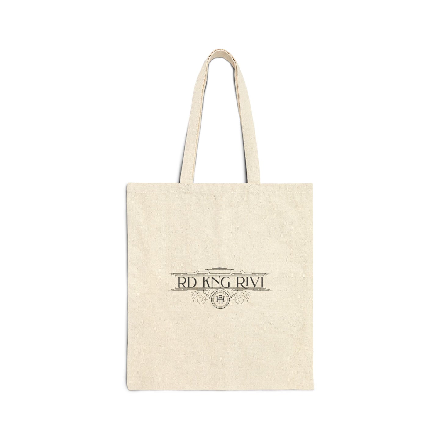 Vintage Crest Tote Bag — 'RD KING RIVI' Cotton Canvas Grocery Tote