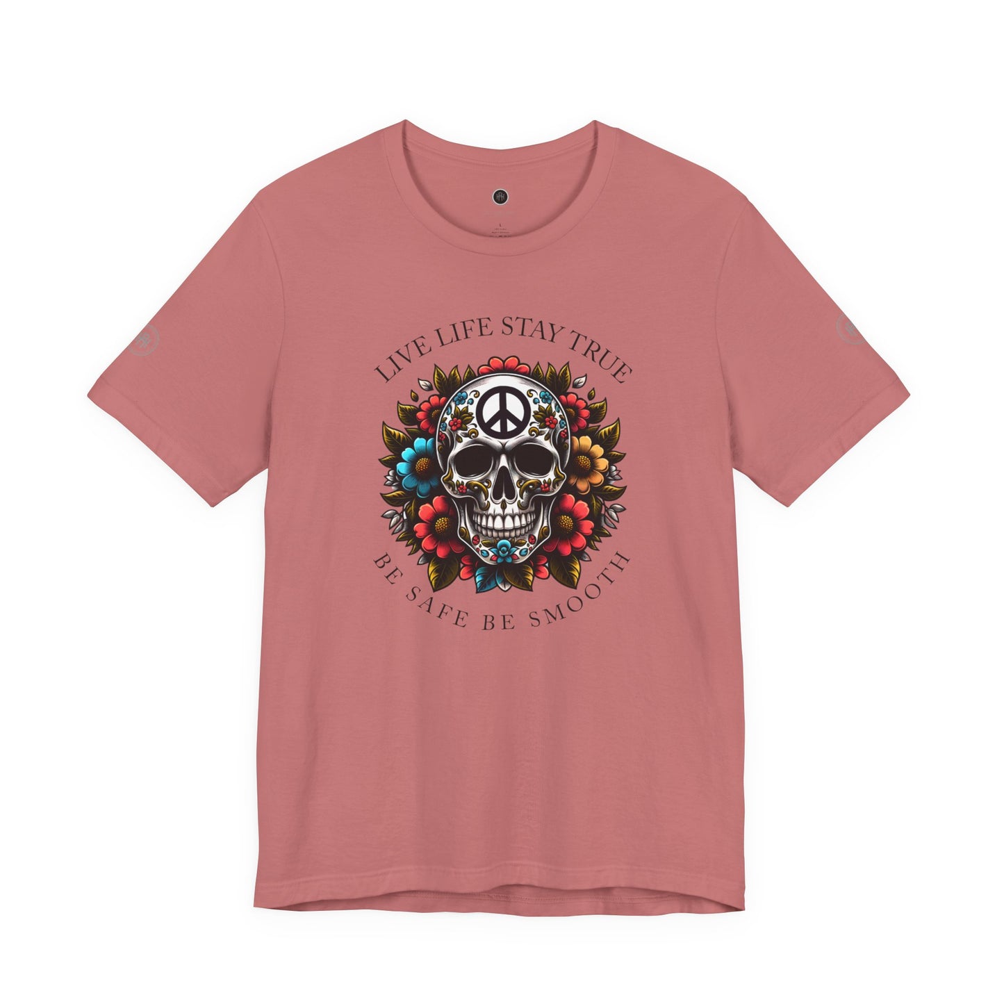 Skull Artwork Tee - Live Life Stay True, Unisex Graphic T-Shirt, Peaceful Vibe Tee, Motivational Shirt for Everyday Wear, Unique Gift Idea,