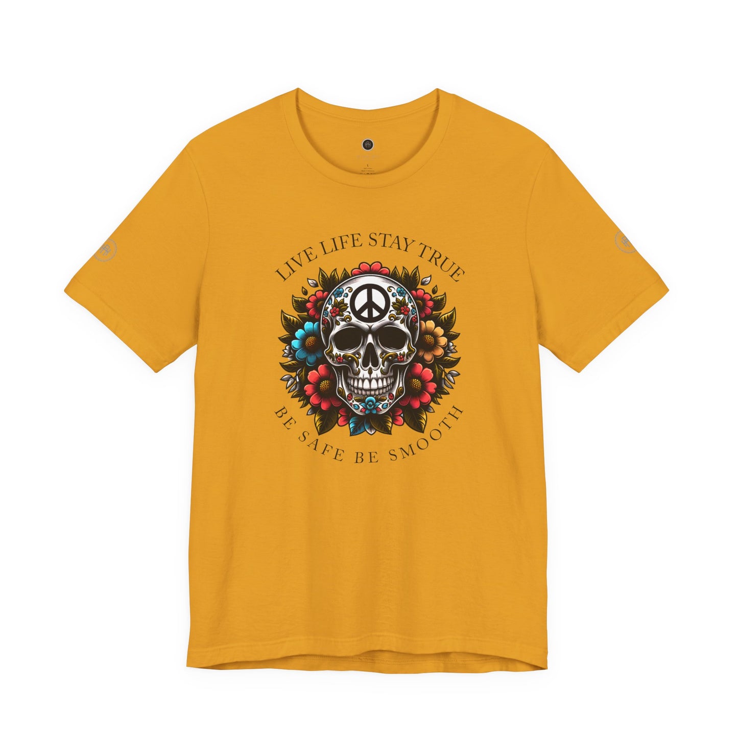Skull Artwork Tee - Live Life Stay True, Unisex Graphic T-Shirt, Peaceful Vibe Tee, Motivational Shirt for Everyday Wear, Unique Gift Idea,