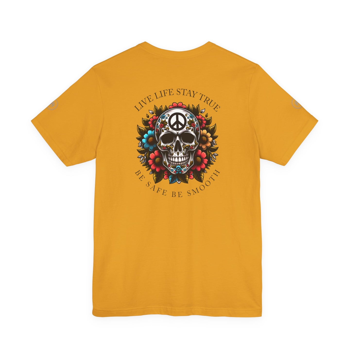 Skull Artwork Tee - Live Life Stay True, Unisex Graphic T-Shirt, Peaceful Vibe Tee, Motivational Shirt for Everyday Wear, Unique Gift Idea,