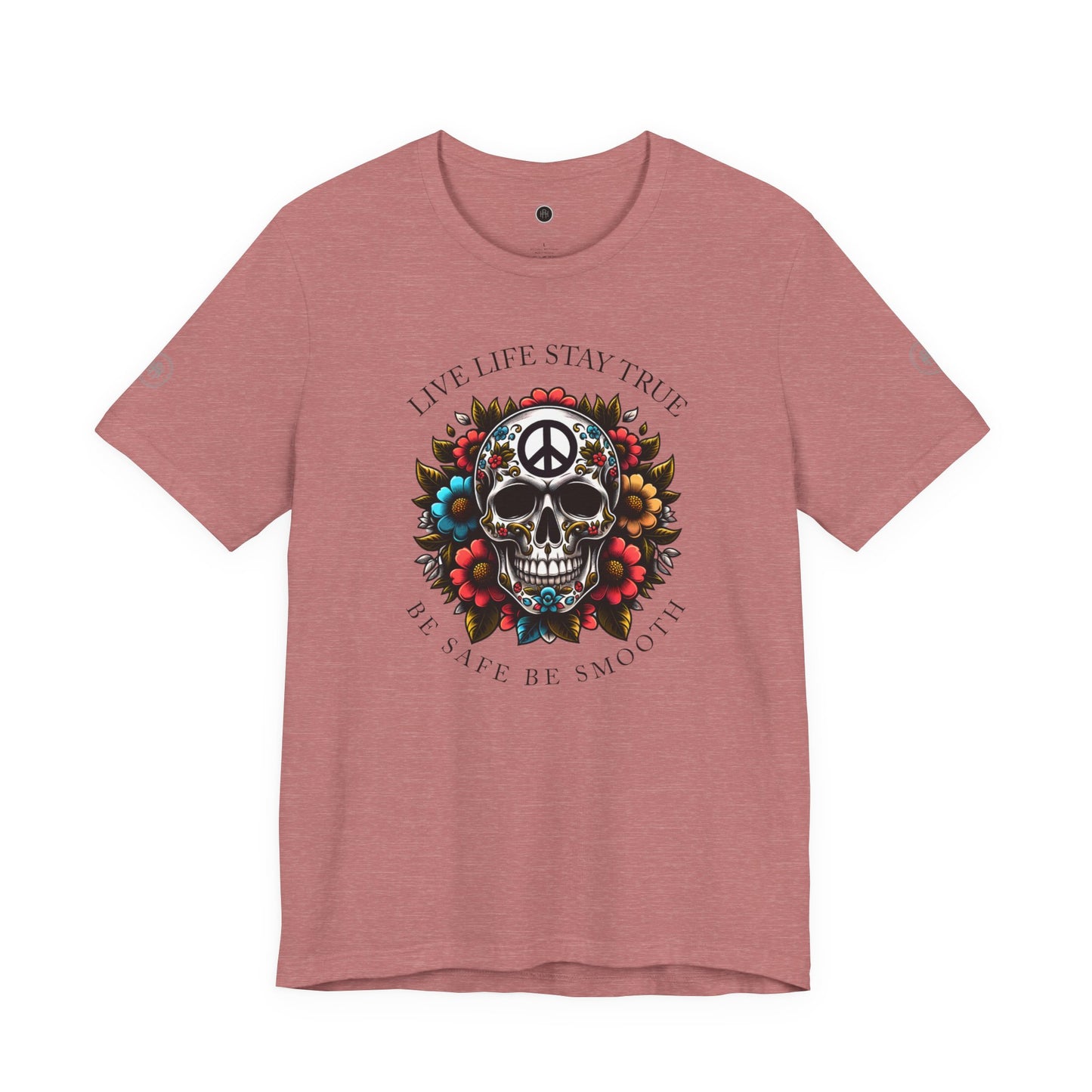 Skull Artwork Tee - Live Life Stay True, Unisex Graphic T-Shirt, Peaceful Vibe Tee, Motivational Shirt for Everyday Wear, Unique Gift Idea,
