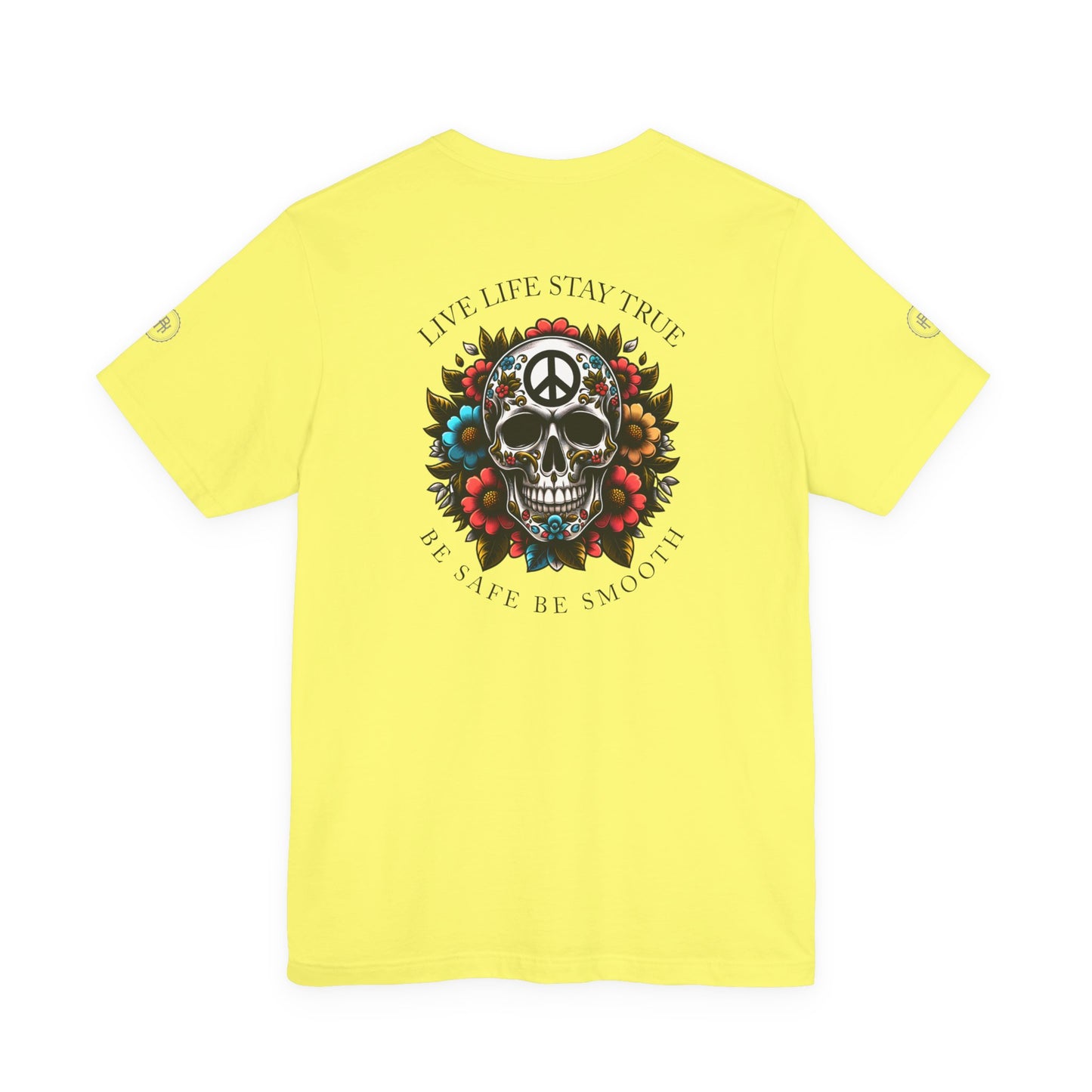Skull Artwork Tee - Live Life Stay True, Unisex Graphic T-Shirt, Peaceful Vibe Tee, Motivational Shirt for Everyday Wear, Unique Gift Idea,