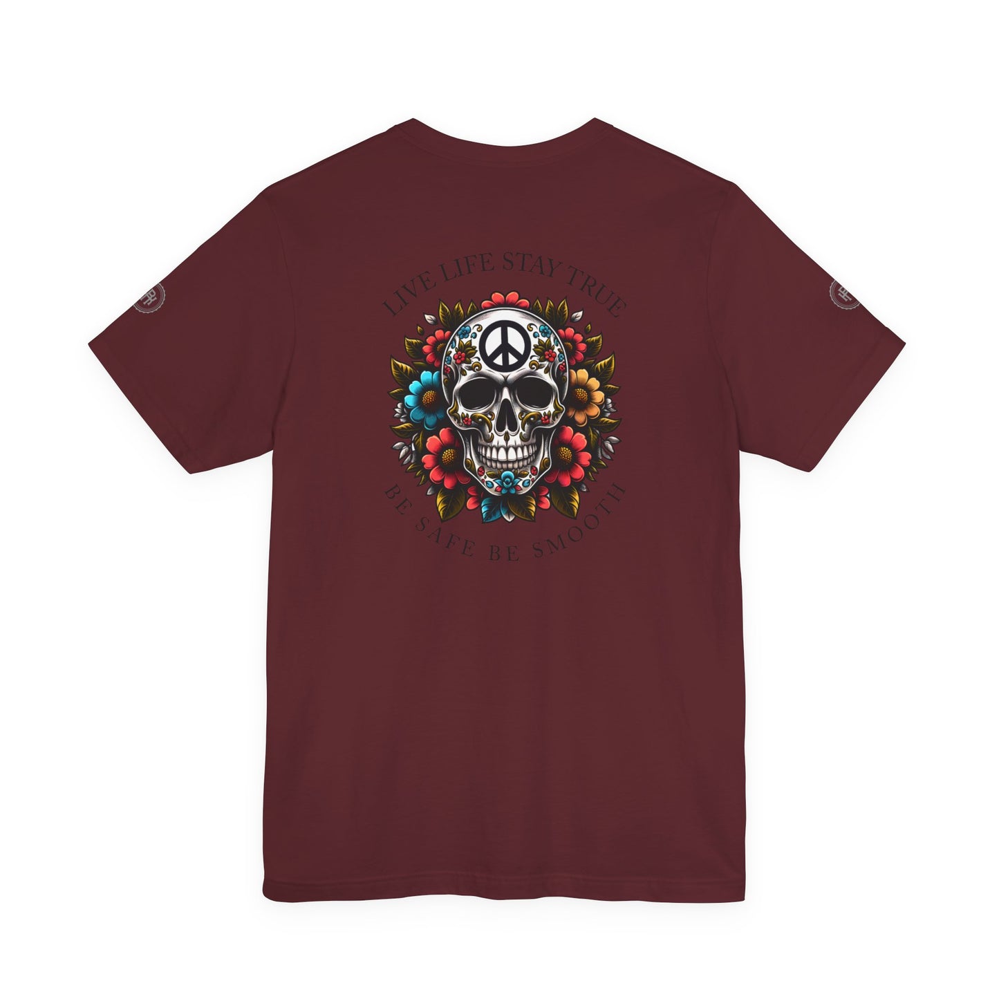 Skull Artwork Tee - Live Life Stay True, Unisex Graphic T-Shirt, Peaceful Vibe Tee, Motivational Shirt for Everyday Wear, Unique Gift Idea,