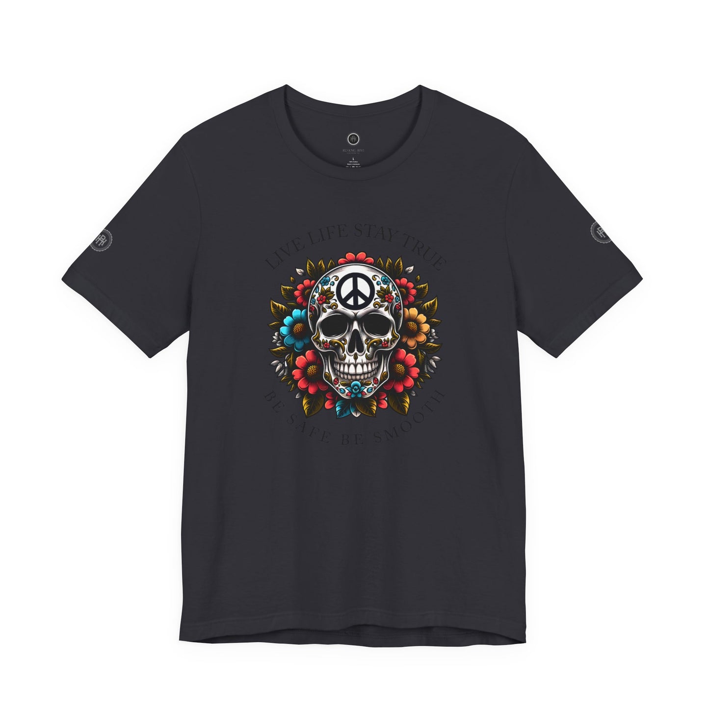 Skull Artwork Tee - Live Life Stay True, Unisex Graphic T-Shirt, Peaceful Vibe Tee, Motivational Shirt for Everyday Wear, Unique Gift Idea,