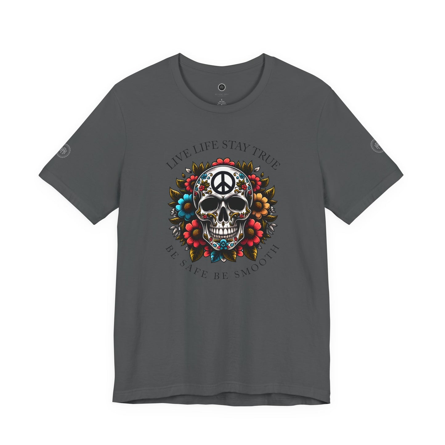 Skull Artwork Tee - Live Life Stay True, Unisex Graphic T-Shirt, Peaceful Vibe Tee, Motivational Shirt for Everyday Wear, Unique Gift Idea,