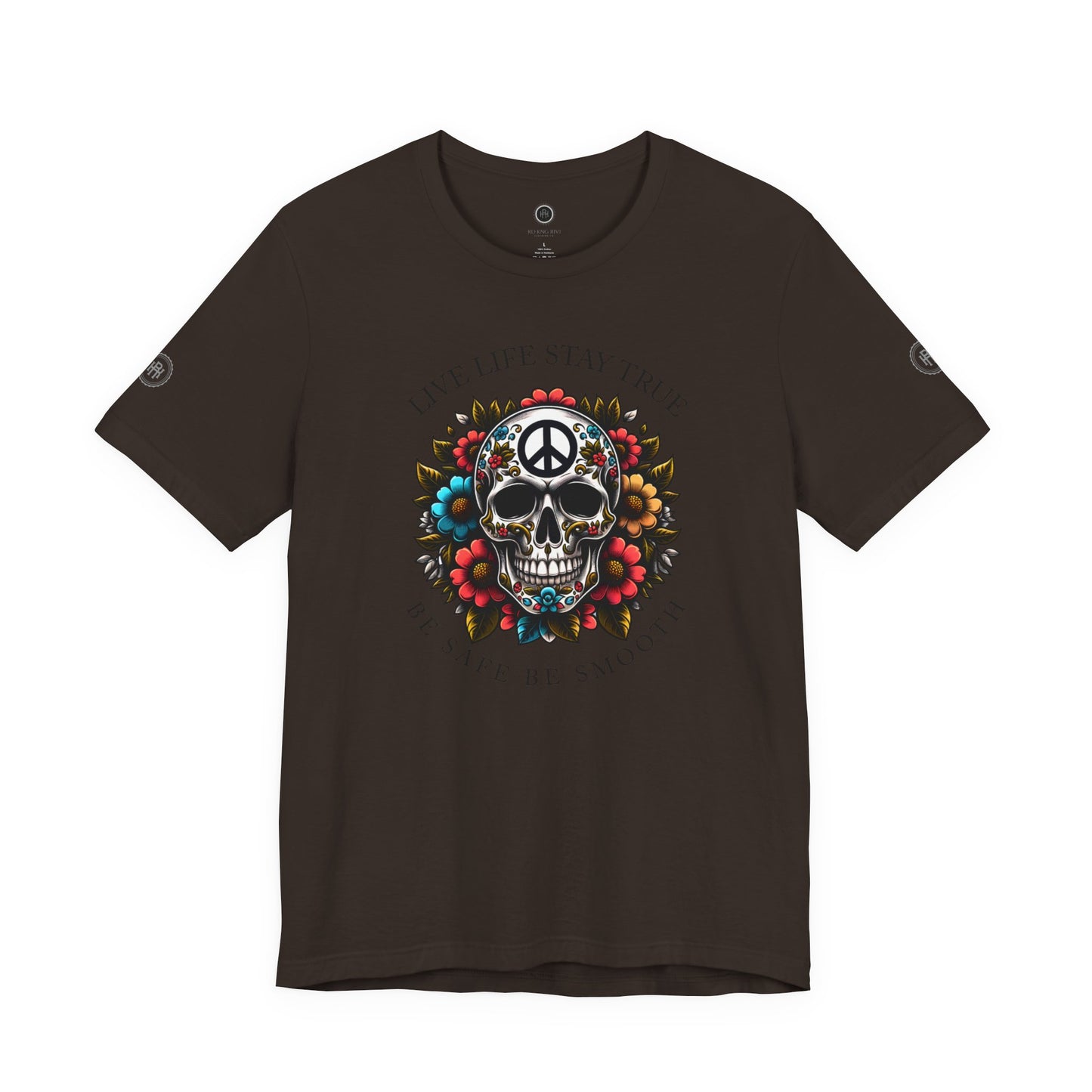 Skull Artwork Tee - Live Life Stay True, Unisex Graphic T-Shirt, Peaceful Vibe Tee, Motivational Shirt for Everyday Wear, Unique Gift Idea,