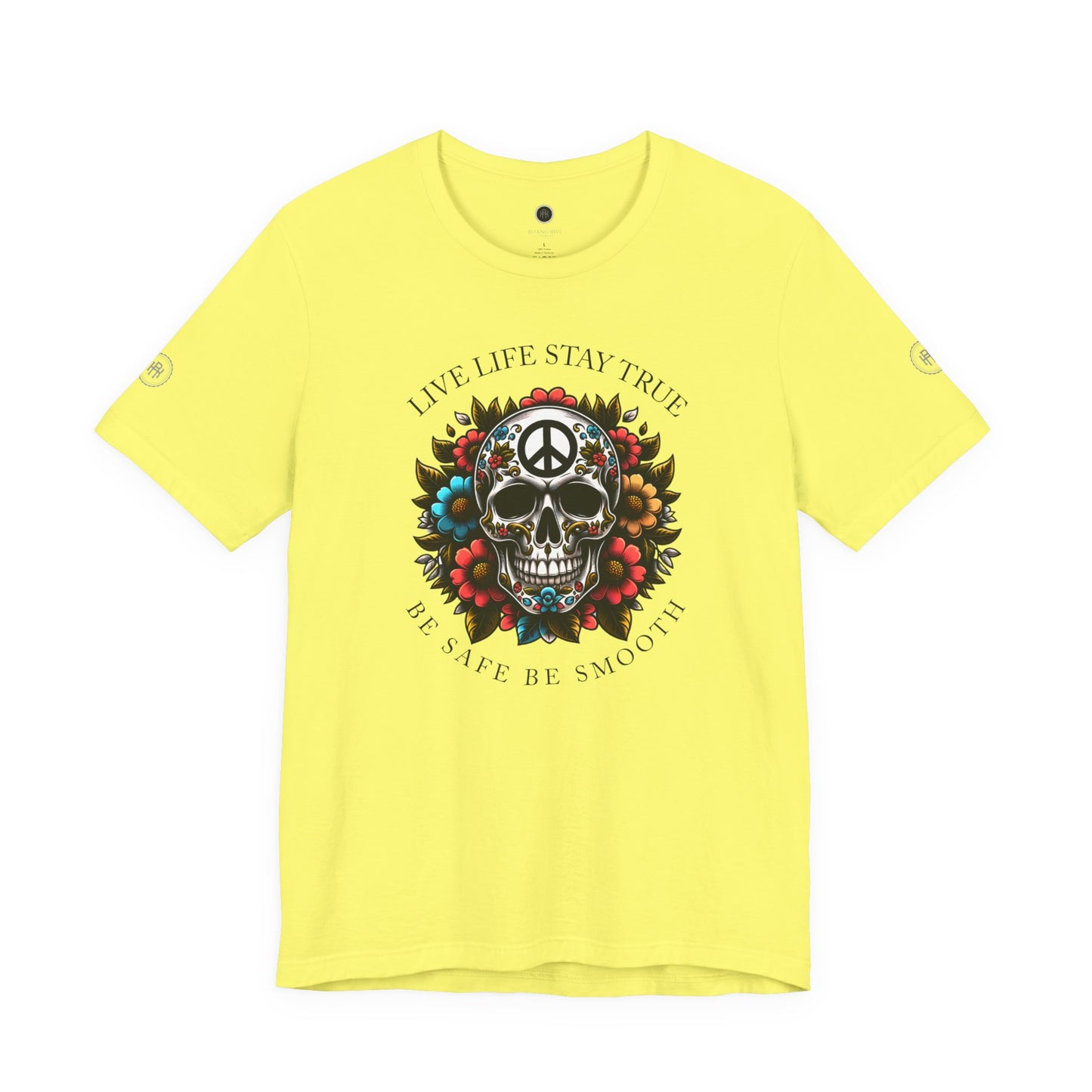 Skull Artwork Tee - Live Life Stay True, Unisex Graphic T-Shirt, Peaceful Vibe Tee, Motivational Shirt for Everyday Wear, Unique Gift Idea,