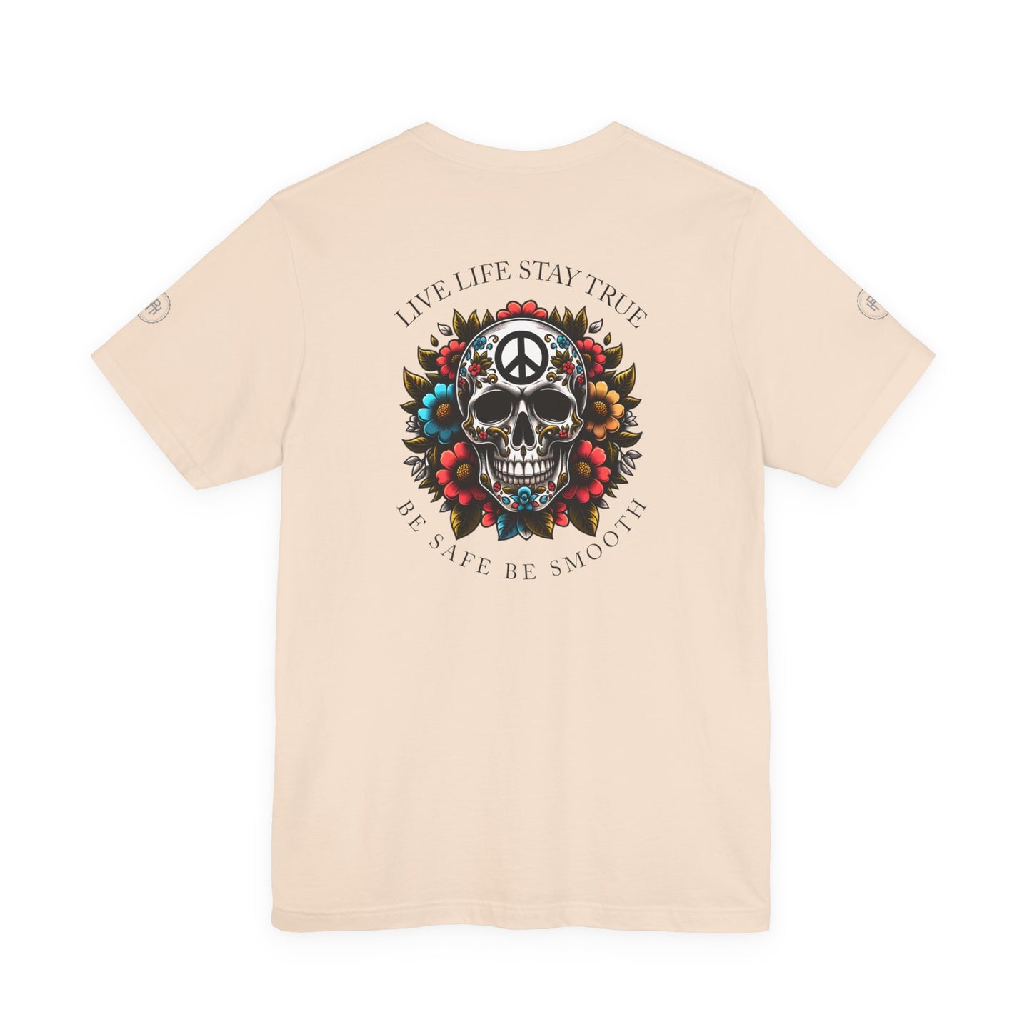Skull Artwork Tee - Live Life Stay True, Unisex Graphic T-Shirt, Peaceful Vibe Tee, Motivational Shirt for Everyday Wear, Unique Gift Idea,