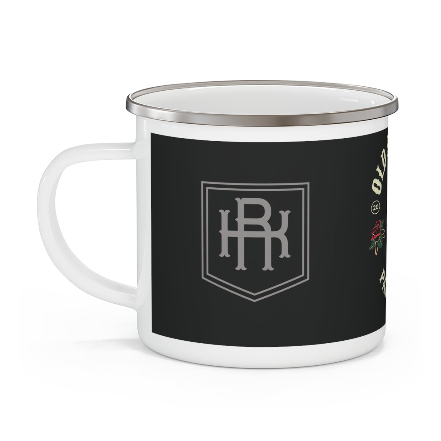 Old School Papa Bear Enamel Camping Mug - Perfect for Nature Lovers