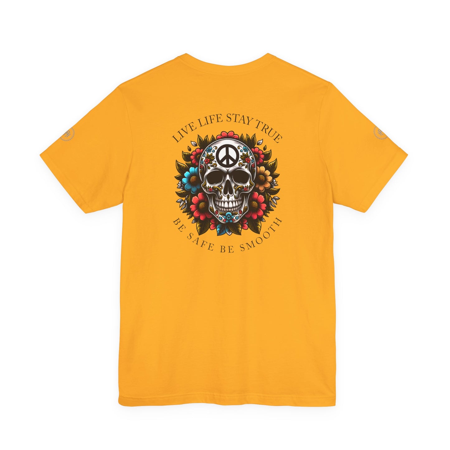 Skull Artwork Tee - Live Life Stay True, Unisex Graphic T-Shirt, Peaceful Vibe Tee, Motivational Shirt for Everyday Wear, Unique Gift Idea,