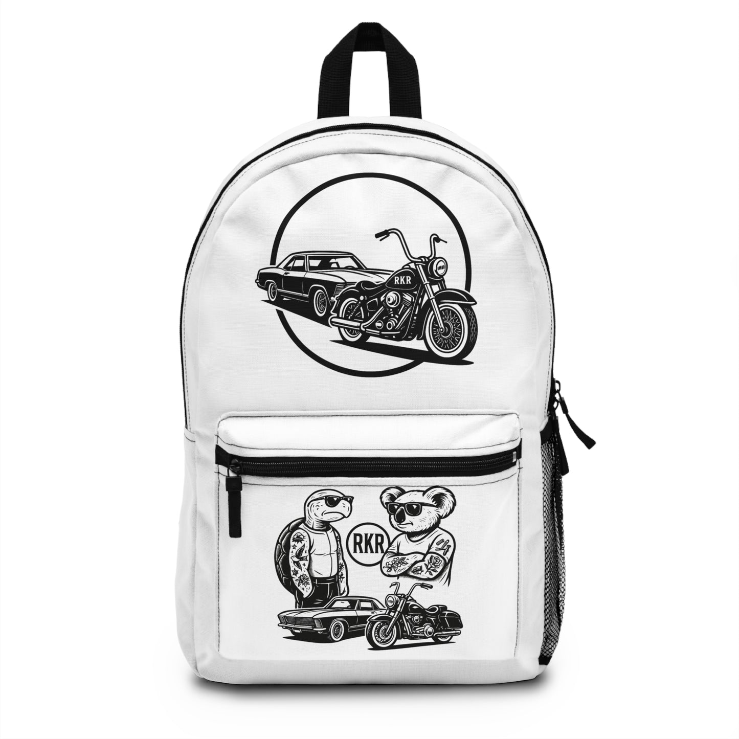 Kids Classic Car & Motorcycle Backpack — Graphic School Bag for Boys