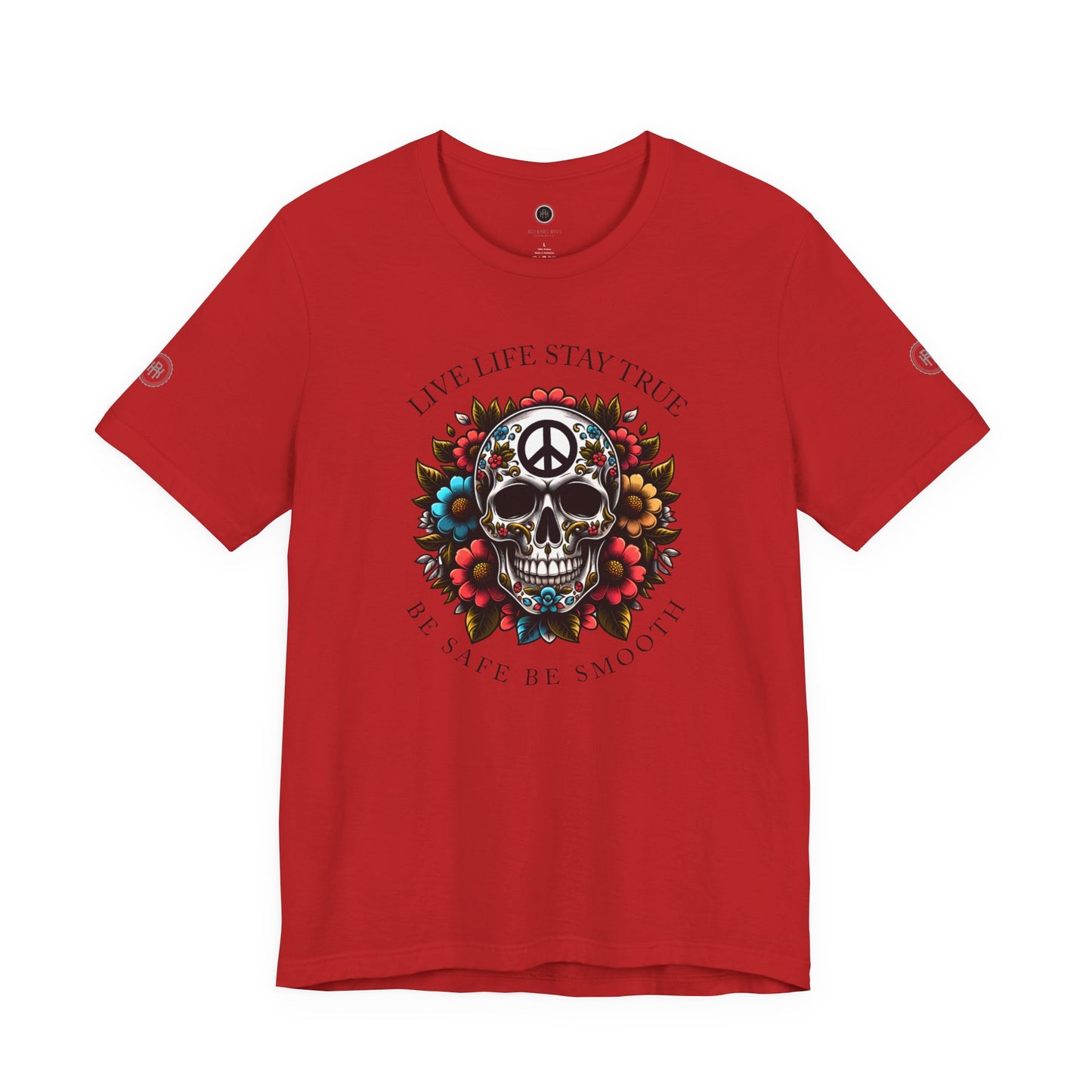 Skull Artwork Tee - Live Life Stay True, Unisex Graphic T-Shirt, Peaceful Vibe Tee, Motivational Shirt for Everyday Wear, Unique Gift Idea,