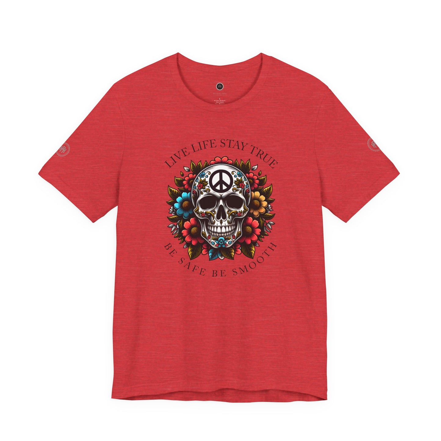 Skull Artwork Tee - Live Life Stay True, Unisex Graphic T-Shirt, Peaceful Vibe Tee, Motivational Shirt for Everyday Wear, Unique Gift Idea,