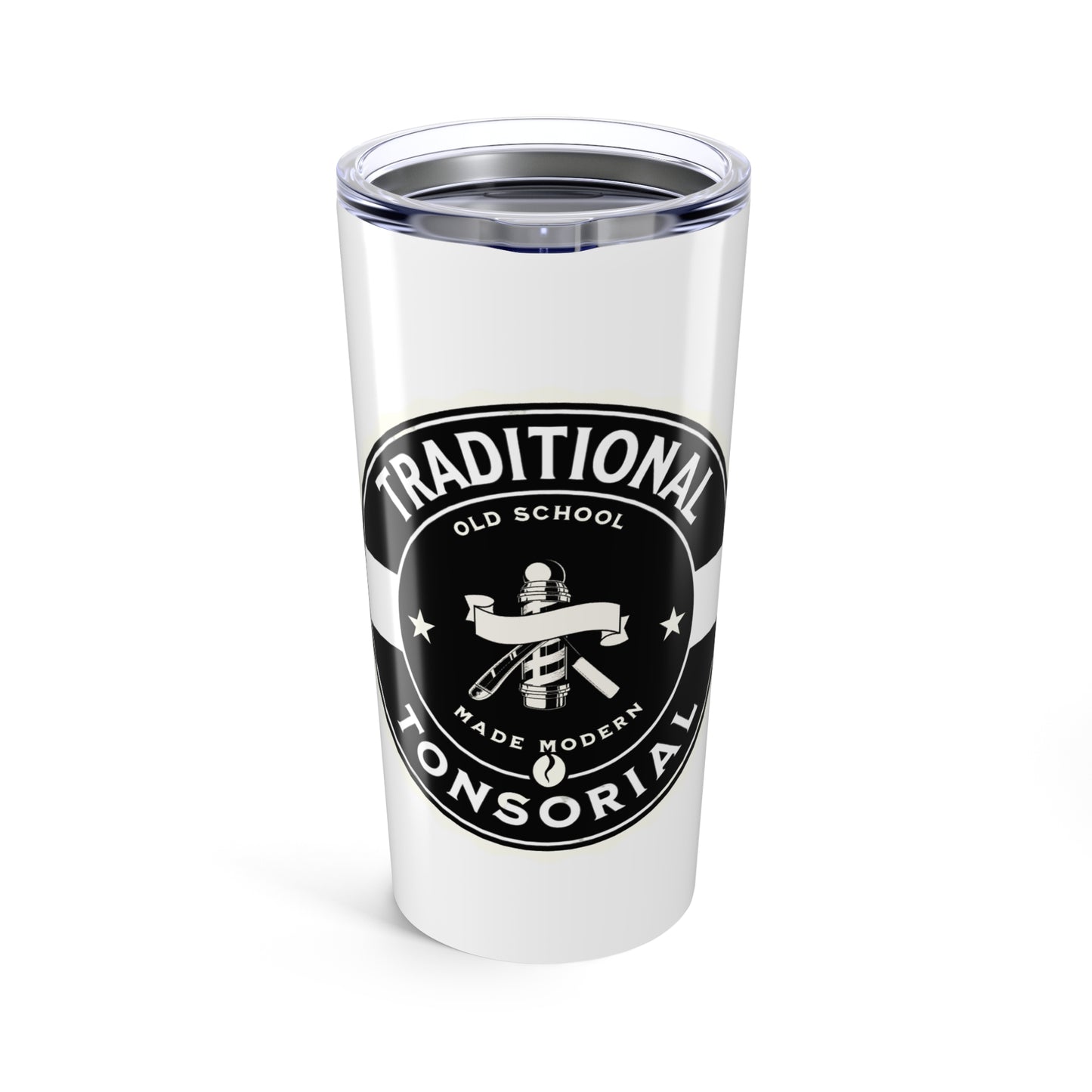 20oz Traditional Tonsorial Tumbler - Retro Barber Style Travel Mug
