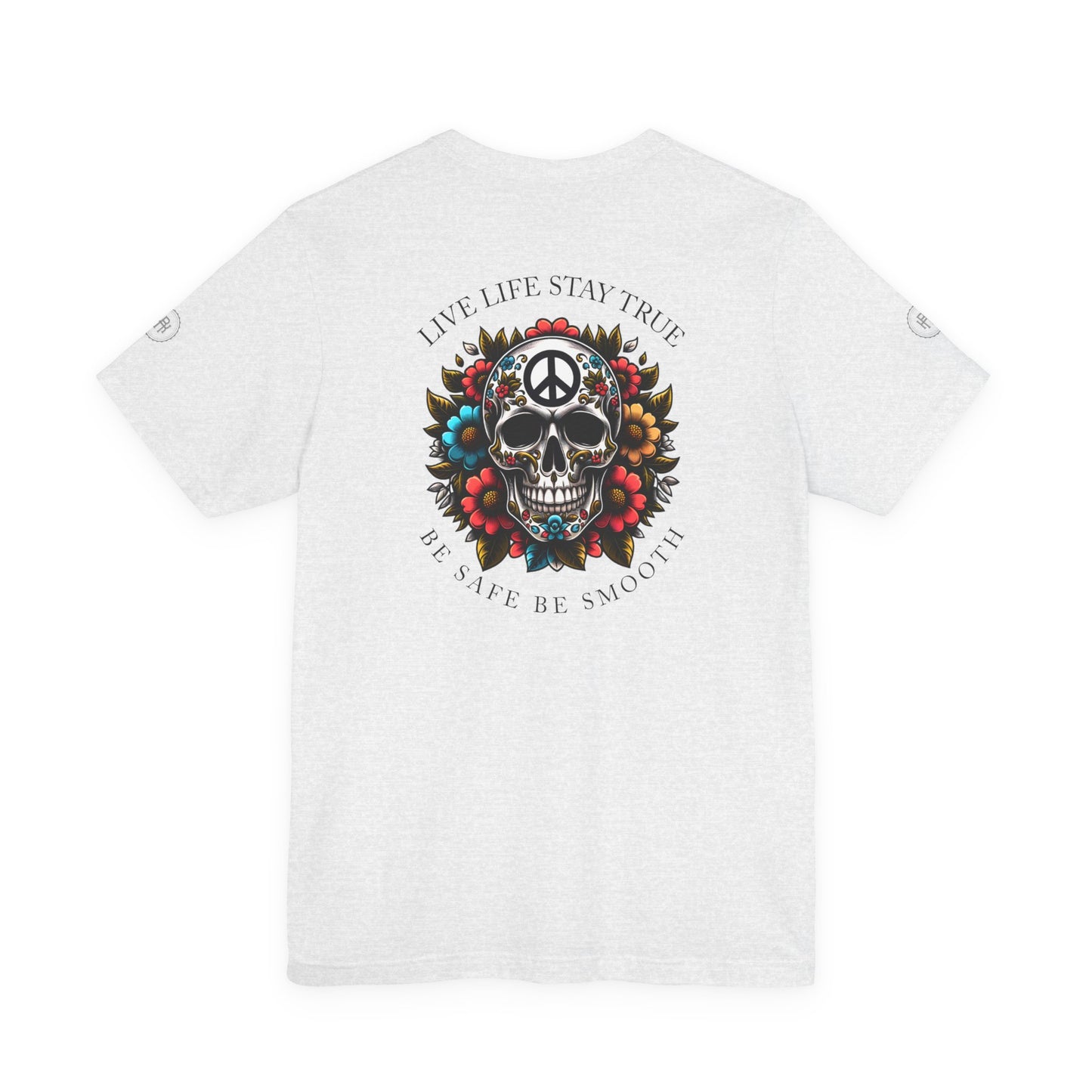 Skull Artwork Tee - Live Life Stay True, Unisex Graphic T-Shirt, Peaceful Vibe Tee, Motivational Shirt for Everyday Wear, Unique Gift Idea,