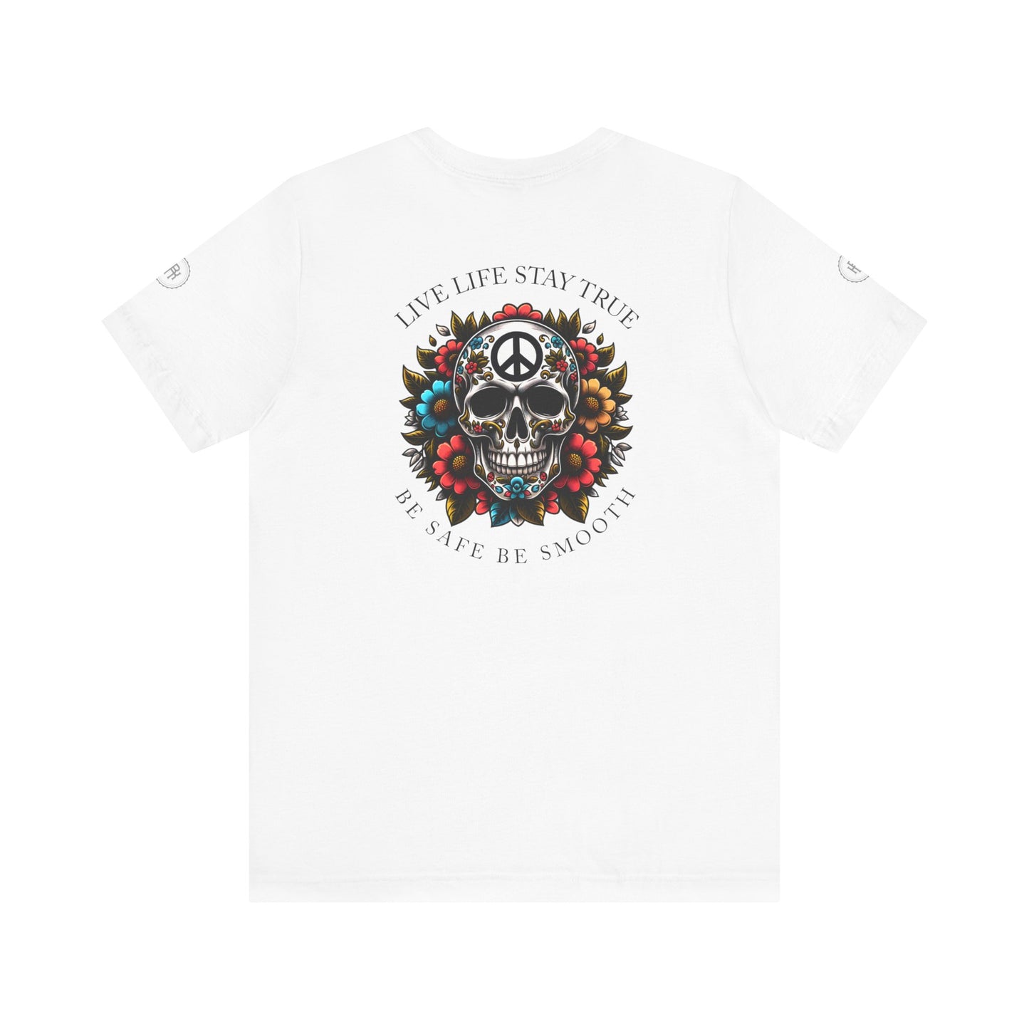 Skull Artwork Tee - Live Life Stay True, Unisex Graphic T-Shirt, Peaceful Vibe Tee, Motivational Shirt for Everyday Wear, Unique Gift Idea,