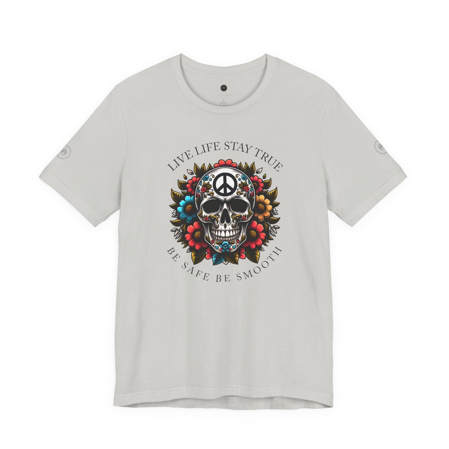 Skull Artwork Tee - Live Life Stay True, Unisex Graphic T-Shirt, Peaceful Vibe Tee, Motivational Shirt for Everyday Wear, Unique Gift Idea,