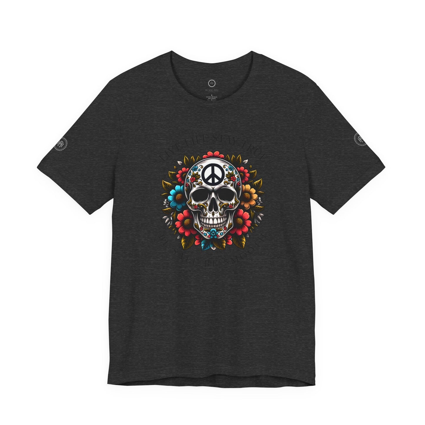 Skull Artwork Tee - Live Life Stay True, Unisex Graphic T-Shirt, Peaceful Vibe Tee, Motivational Shirt for Everyday Wear, Unique Gift Idea,