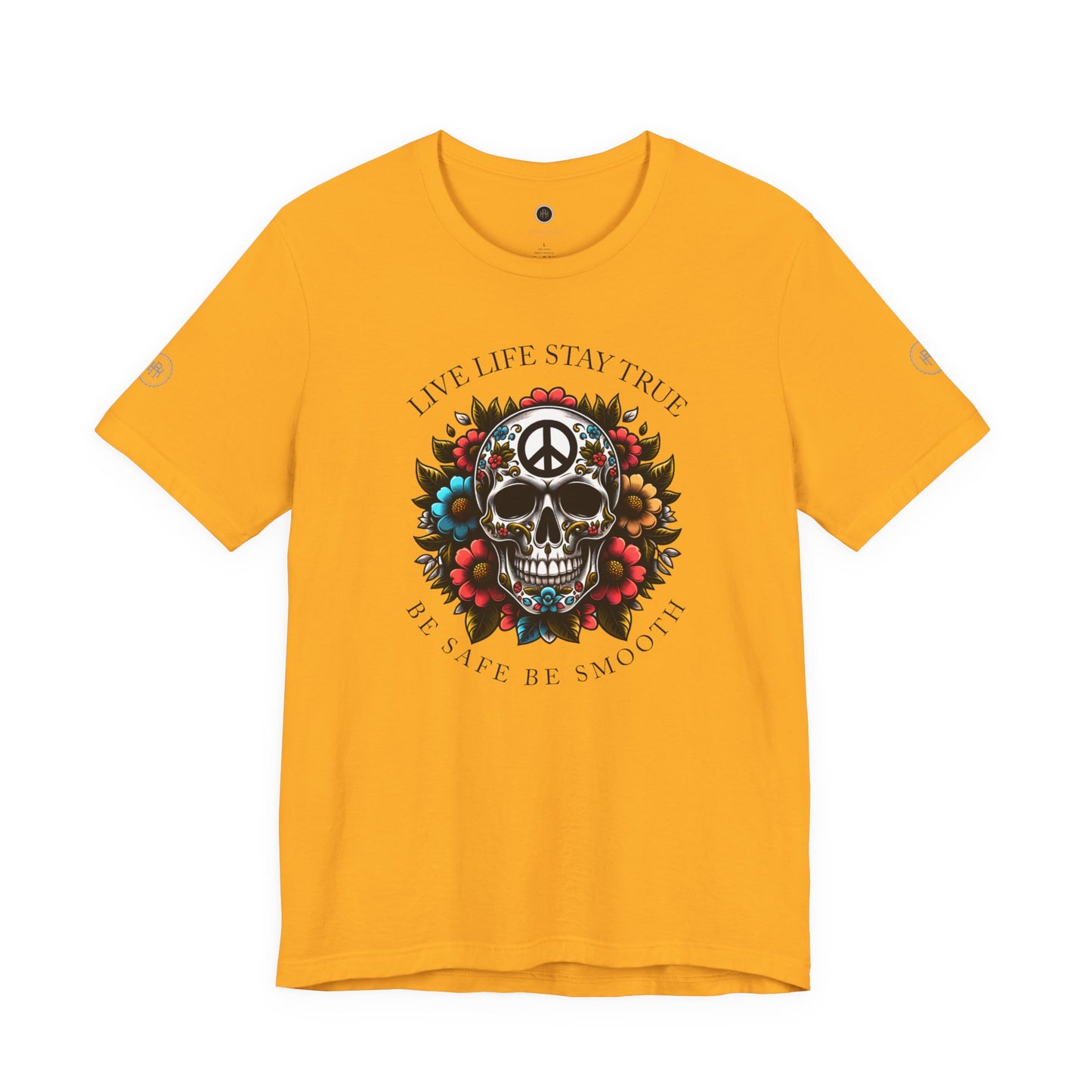 Skull Artwork Tee - Live Life Stay True, Unisex Graphic T-Shirt, Peaceful Vibe Tee, Motivational Shirt for Everyday Wear, Unique Gift Idea,
