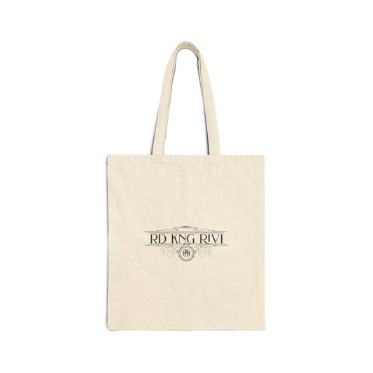Vintage Crest Tote Bag — 'RD KING RIVI' Cotton Canvas Grocery Tote