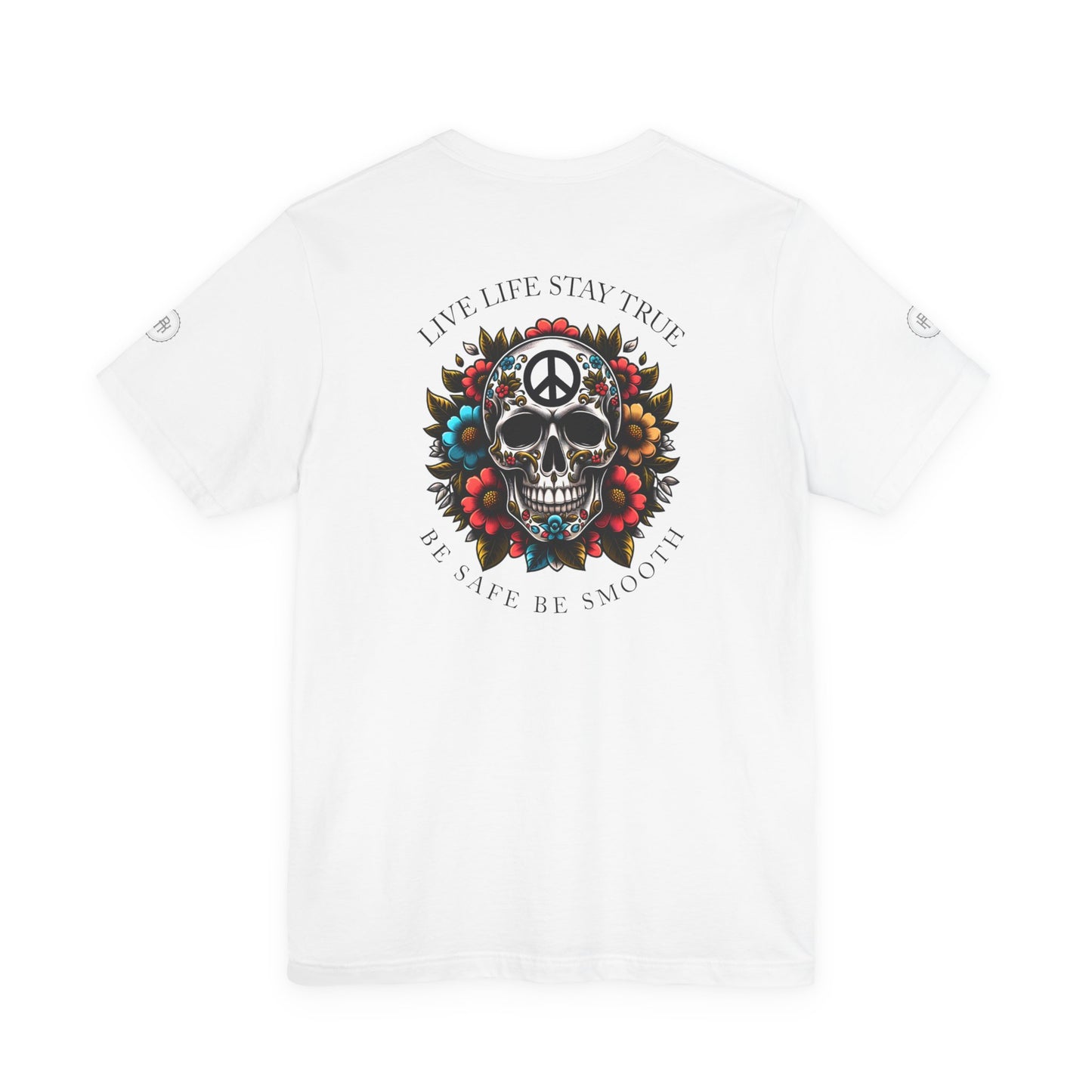 Skull Artwork Tee - Live Life Stay True, Unisex Graphic T-Shirt, Peaceful Vibe Tee, Motivational Shirt for Everyday Wear, Unique Gift Idea,